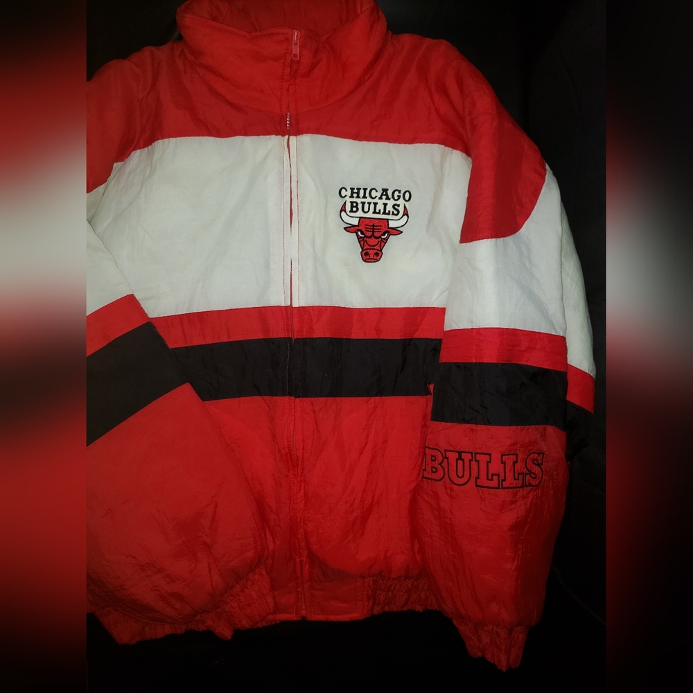 Vintage 90's Russell Locker Line NBA Chicago Bulls Red Zippered Jacket Mens XXL